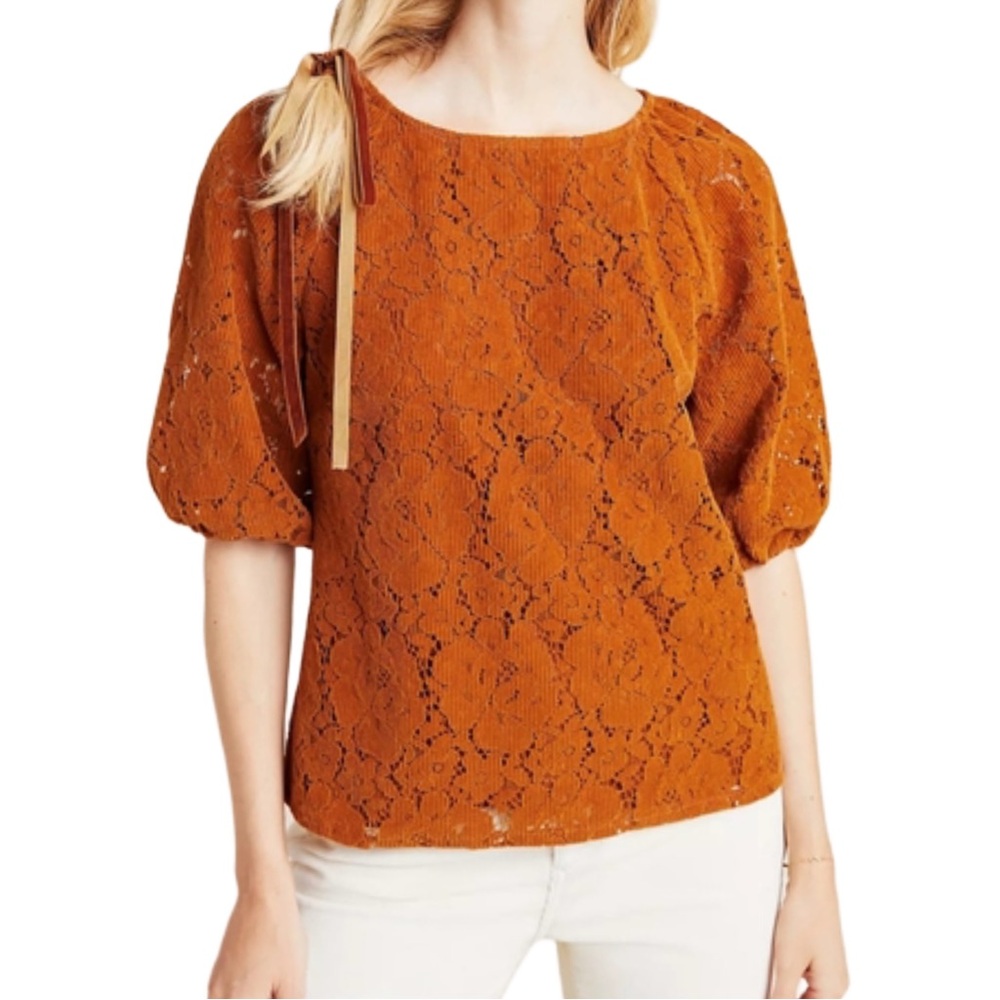 Anthropologie Dolan Norah Floral Corduroy Blouse